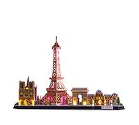 3D Puzzle - Paris Led | 3d Puzzles For Kids And Adults | Model Kits For Adults To Build | 114 Pieces | Model Kits For Kids 8 Years Up | 3-d Puzzles 4 Monuments