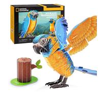 Party Town made with National Geographic - Blue-throated Macaws |3d Puzzle | Model Kits | Puzzles For Adults | Puzzles For Kids | Craft Kit | Jigsaw Puzzle | Model Building | Model Kit | 94 Pieces