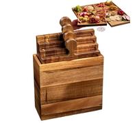 Party Trays | Puzzle Display Cutlery Set, Wooden Cheese Board | For Meat Fruit Cheese Snack Cake Dessert Home Kitchen Table Party Holiday Buffet