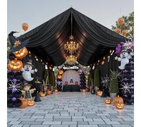 Party Village 50ftx40ft Black Ceiling Curtain for Wedding Parties