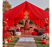 Party Village 50ftx40ft Red Ceiling Curtain for Wedding Parties