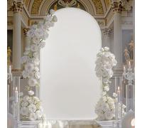 Party Village 7.2ft Ivory Pattern Spandex Fitted Wedding Arch Covers for Round Top Chiara Backdrop Stands -7.2ft*4ft