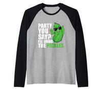Party You Say Ill Bring The Pickles Cucumber Vegetable Pickl Raglan Baseball Tee