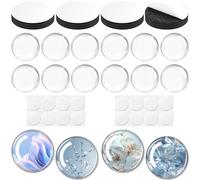 Party Zealot 2 Inch Glass Magnet Kit - 24 Pcs Fridge Magnet Making Kit with Glass Cabochons & Clear Adhesive Dots, DIY Custom Magnets for Photos, Notes, Whiteboards, Lockers & Home Organization