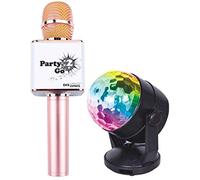 Party2Go Bluetooth Karaoke Microphone and Disco Ball Set (Pink)