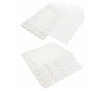 Party2u ® 60 Pack White Rectangle Lace Paper Doilies - 36.5 x 26cm / 14.37 x 10.24 inches - Tableware for Cake, Wedding Decoration Placemats and Packaging Rectangular (Pack of 48)