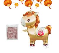 PartyBalloons - 2026 New Year Celebration with Wheels, Horse Animal Inflatable Decor, Lightweight Foil and Latex Material, EasyInflation Design, Vibrant Color Finish | Spring Festival Holida