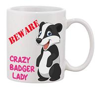 Partybitz Beware Crazy Badger Lady 11oz Ceramic Mug