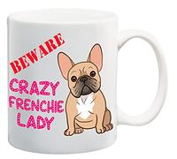 Partybitz Beware Crazy Frenchie Lady French Bulldog 11oz Ceramic Mug