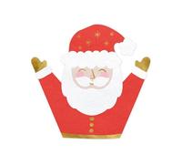 PartyDeco 20 Santa Claus Christmas Napkins, Novelty Festive Napkins, Father Christmas Party Tableware, Santa Paper Napkins, Novelty Decoration