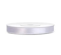 PartyDeco 25m White Satin Ribbon, 6mm Wide, Perfect for Weddings, Crafts, and Gift Wrapping - Elegant Polyester Satin Ribbon Roll
