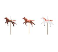 PartyDeco Horses Birthday Candles 5.8 x 4 cm 3 Pieces