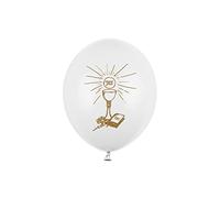 PartyDeco 6 Balloons latex 27 cm HOLY COMMUNION chalice and vangelo
