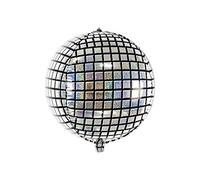PARTYDECO Aluminium Disco Ball Balloon 40 cm - Silver/Grey - One Size