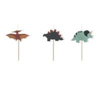 PartyDeco Birthday Candles Dinosaur, 3 cm, Pack of 3