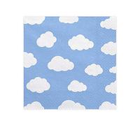 PartyDeco Blue Clouds Disposable Napkin, Pack of 20, 33 x 33 cm, Paper