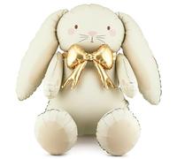 Bunny Foil Balloon PartyDeco 29×33 Inch - Cute Rabbit Mylar Balloon, Air Fill Party Decorations for First Birthday, Baby Shower, Easter & Spring Celebration