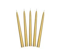 PartyDeco Candle Candles Tapered Candle Gold Set Table Decoration Long Candle for Weddings Birthday Parties Christmas Candle Holder Decorative Candle, 24 cm, SKMET-019