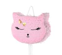 PartyDeco Cat's Head Shaped Pentolaccia - Birthday Pinatta for Kids - Filled with Candy, Gifts, and Treats - Cardboard or Paper - PIN11