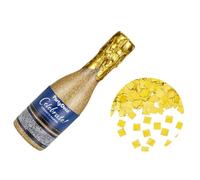 PartyDeco Champagne Bottle Confetti Cannon, Gold, 20.5 cm Sparkling Wine