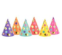 PartyDeco Cones Dots Mix 16 cm Pack of 6 Birthday Party Hats Happy Birthday Party Decorations