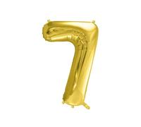PartyDeco FB230S-7-019J 72cm Light Gold Number 7 Aluminum Balloon
