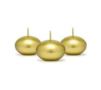 PartyDeco Floating Disc Set Floating Candles Gold for Vase Aquarium Pond Table Decorations for Weddings Communion Birthday Tea Lights Warmer
