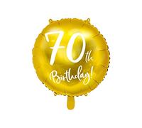 PartyDeco Foil Balloon 45cm for 70th Birthday - Gold "70" Balloon, Helium & Air Compatible, Sturdy, Perfect Birthday Decoration for Men and Women