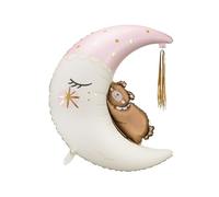 PartyDeco Foil balloon Teddy bear on the moon, 80x98 cm, mix