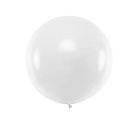 PartyDeco Giant 36'' Latex Balloon - White, 1 pcs, Large, Unisex, General Audience