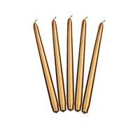 PartyDeco Golden Tapered Candle Set, Table Decoration, Long Candle for Weddings, Birthdays, Celebrations, Christmas, Candle Holder, Decorative Candle