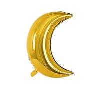 PartyDeco Helium Balloon - Gold Moon Foil Balloon, 60 cm Crescent Shape, Perfect for Baby Showers and Birthday Celebrations