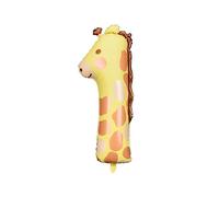 Giraffe Foil Balloon Number 1, Animal 1st Birthday Balloon Decoration, Animal Party Number Balloon, Giraffe Decorations