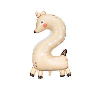 Deer Foil Balloon Number 2, Animal 2nd Birthday Balloon Decoration, Animal Party Number Balloon, Deer Decorations