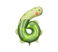 PartyDeco Foil Balloon Turtle Number 6 - Kids Animal 6th Birthday Decoration