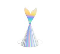 wYw Set Of 6 Mermaid Party Hats - Iridescent, 18cm