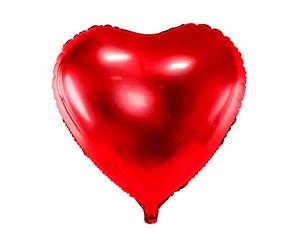 PartyDeco Metallic Red Heart Mylar Foil Balloon Diameter 61 cm