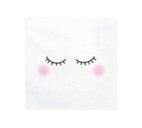 Partydeco- Pack of 20 Paper Napkins Printed Unicorn Sleeping, Colour, SP33-70