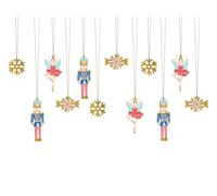 PartyDeco 12 Nutcracker Tags, Festive Gift Wrapping Labels, Christmas Nutcracker Gifts, Tags