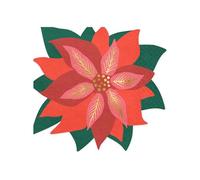 Partydeco sp. z o.o. sp. k. 20 Red Poinsettia Napkins, Traditional Christmas Flower Napkins, Festive Paper Napkins, Star of Bethlehem, Christmas Tableware