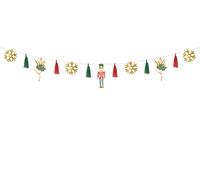 Partydeco sp. z o.o. sp. k. Nutcracker Christmas Garland, Festive Traditional Hanging Decorations, Nutcracker Soldier Ballerina Novelty DIY Decorations 3m