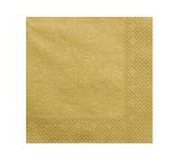 PartyDeco SP40-1-019ME Napkins 3-Ply Metallic Gold 40 x 40 cm Pack of 20