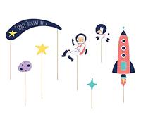 PartyDeco Space Adventure Party Picks - 7 x Space Theme Cake Toppers