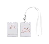 PartyDeco Team Bride Badge with Lanyard - Set of 4 - Approx 8.7 x 12.5 cm - Hen Party Decoration