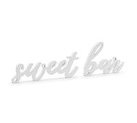 PartyDeco White Wooden Sweet Bar Sign - Rustic Wedding Decoration, Includes "Sweet" and "Bar" Captions for Party Decoration