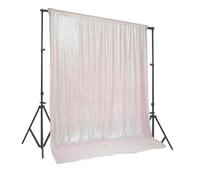PartyDelight Iridescent White Sequin Backdrop 10x10ft - High Density 3mm Shimmer Sequin Background with 4-Inch Rod Pocket, Sparkly Photography Curtain for Stage, Gala & Large Event Decor