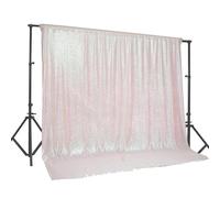 PartyDelight Iridescent White Sequin Backdrop 20x10ft Shimmer Photo Curtain