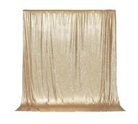 PartyDelight Sequin Backdrop Wedding Curtain Special Events, Party (Light Gold, 6FTx7FT)