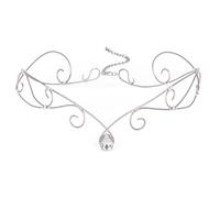 PartyforU Sliver Fairy Crown for Medieval Wedding Bride Headpiece, Renaissance Celtic Circlet for Festival Cosplay