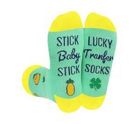 PartyGalore IVF Socks, IVF Gifts for Women, IVF Must Haves, IVF Lucky Transfer Day Egg Retrieval Socks, Yellow, 13